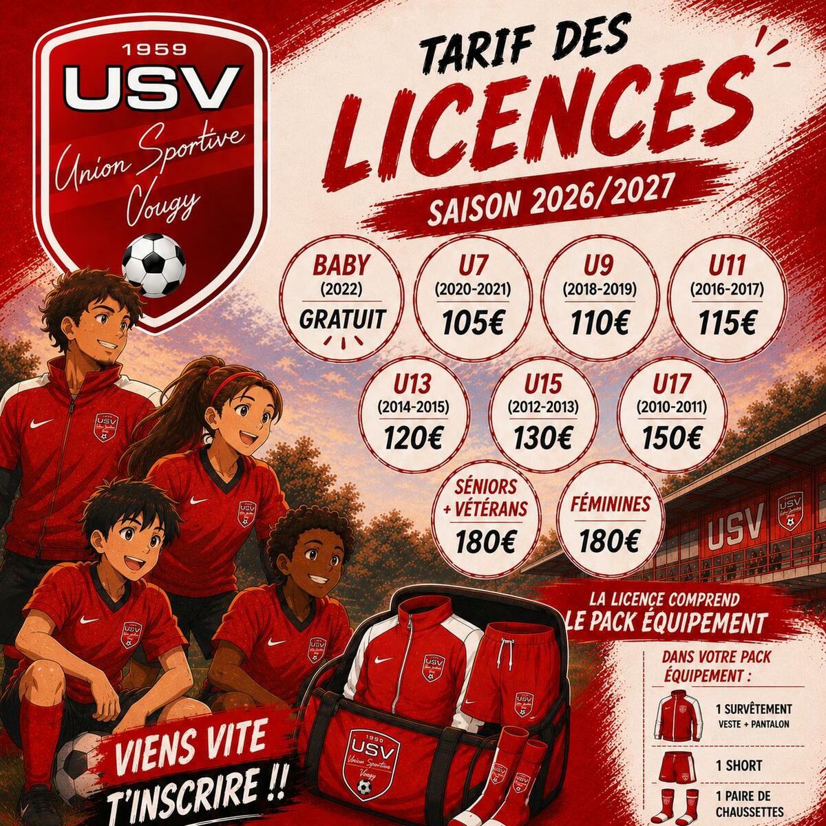 Prix des licences saison 2026-2027