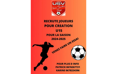 RECRUTE JOUEURS U 15