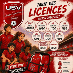 Prix des licences saison 2026-2027